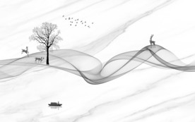 爵士白山水画新款画 TIF分层