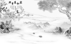 中式 山水画人气画 TIF分层