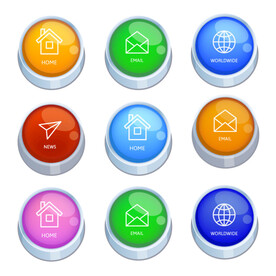 彩色质感水晶按钮图片