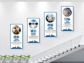 楼梯企业文化标语展板