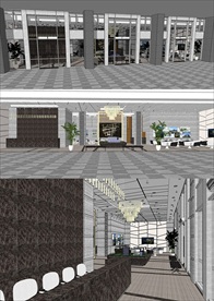 地产售楼部大厅su模型