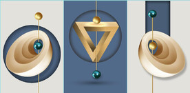 晶瓷现代风抽象立体几何装饰画