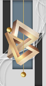 晶瓷抽象立体几何玄关装饰画