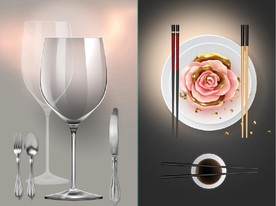 现代晶瓷酒杯餐饮餐厅装饰画