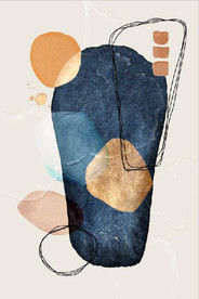 侘寂风现代抽象油画玄关装饰画