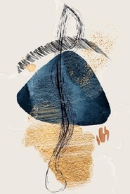 侘寂风现代抽象油画玄关装饰画