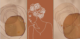 侘寂风抽象几何美女装饰无框画