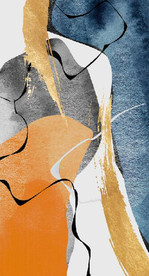 现代爱马仕抽象油画玄关装饰画