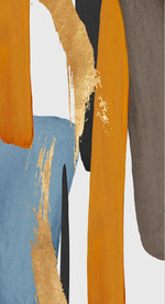 现代爱马仕抽象油画玄关装饰画