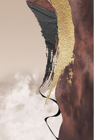 北欧风抽象金色油画玄关装饰画