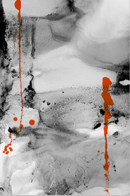 现代抽象彩色水墨油画玄关装饰画