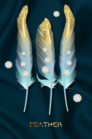 羽毛珍珠装饰画