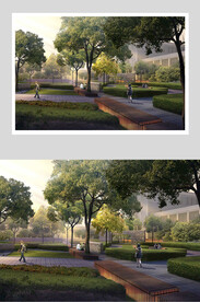 小区园林景观效果PSD