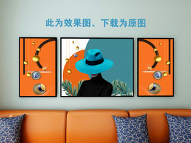 三联画  爱马仕美女装饰