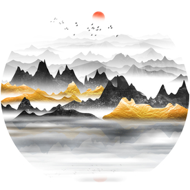禅意山水玄关
