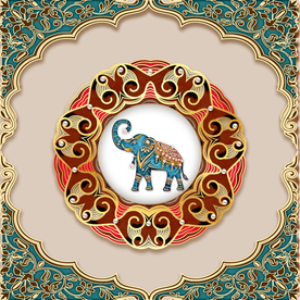 珐琅彩大象玄关