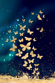 金色蝴蝶梦幻晶瓷画