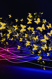 金色蝴蝶晶瓷画