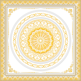 浮雕花纹天顶壁画