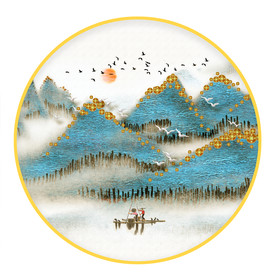 圆形装饰画 铜钱画