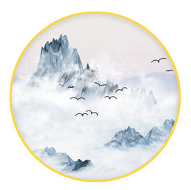 圆形画 山水画