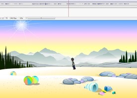 人物在沙滩奔跑8秒动画