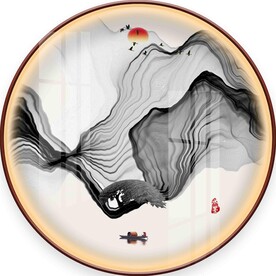 新中式水墨山水意境装饰画图片