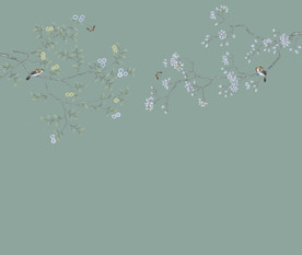 手绘高清花鸟背景墙