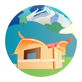 沙井海上田园城市插画