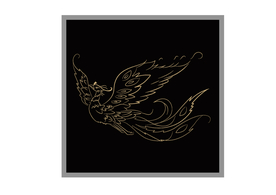 凤凰腾飞线描矢量图