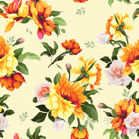 手绘花 数码印花