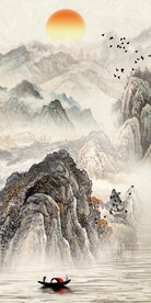 高清玄关山水画 TIF分层