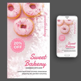 甜甜圈甜品海报