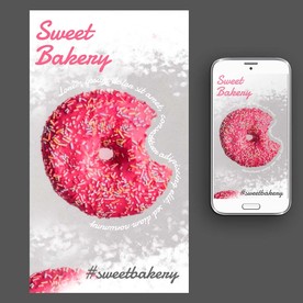 甜甜圈甜品海报