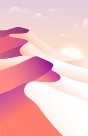 唯美手绘山脉插画