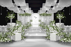 韩式白绿婚礼设计