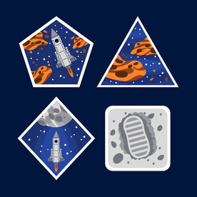 卡通航天宇航员宇宙手绘插画