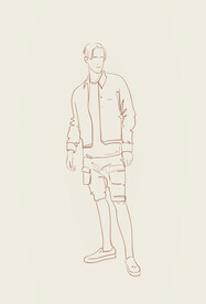 简笔手绘速写模特人物