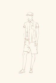 简笔手绘速写模特人物