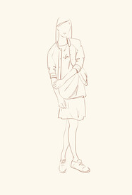 简笔手绘速写模特人物