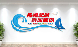 乘风破浪企业标语文化墙