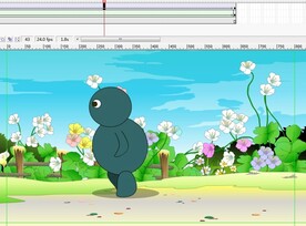 小人从花丛前面跑过动画