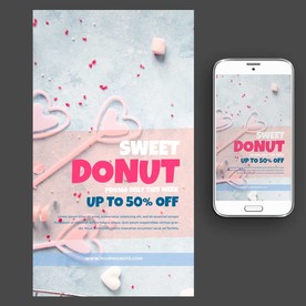 甜甜圈甜品海报