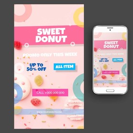 甜甜圈甜品海报