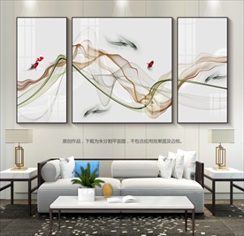 新中式客厅装饰画山水画挂画