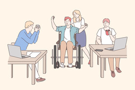 简约人物生活形象插画图片