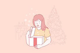 简约人物生活形象插画图片