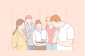 简约人物生活形象插画图片