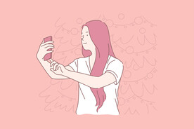 简约人物生活形象插画图片