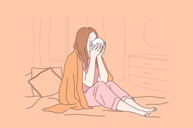 简约人物生活形象插画图片